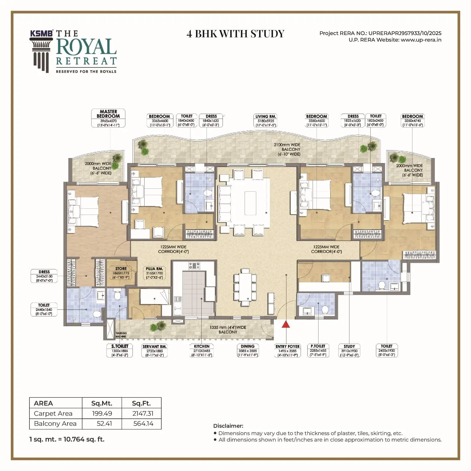 4 BHK floor plan