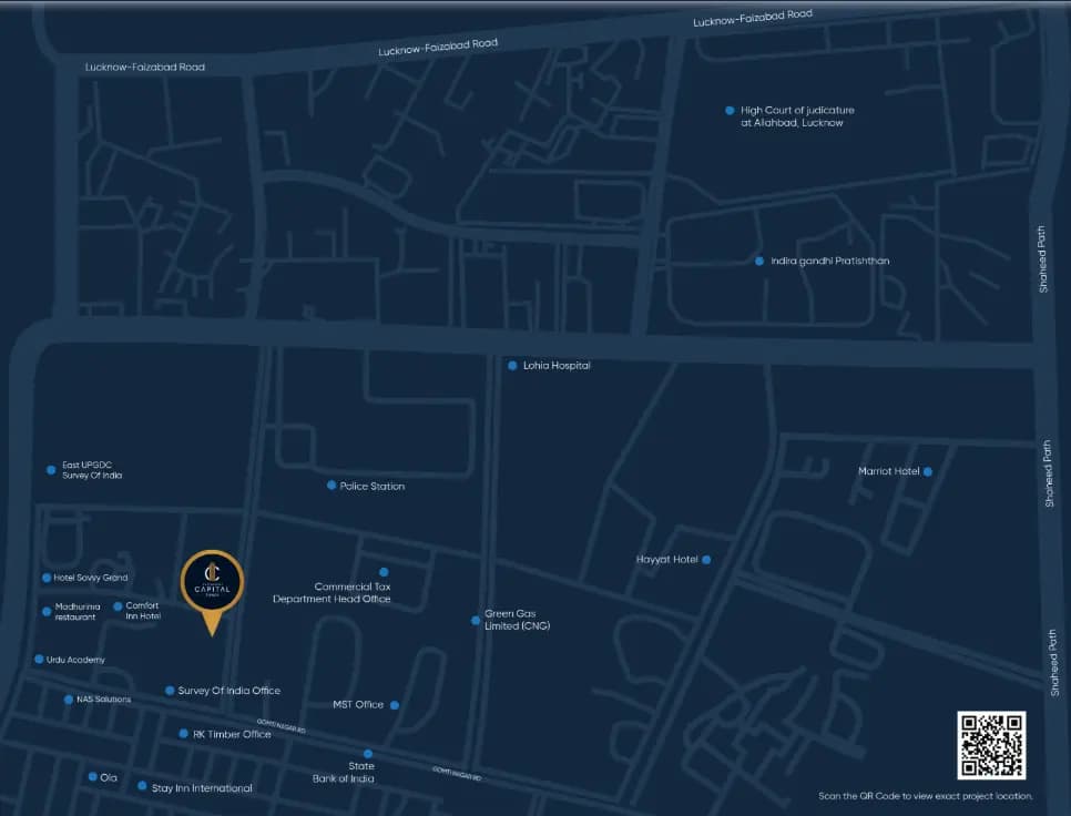 Location map view for Purvanchal Capital Tower