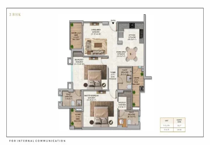 1 BHK floor plan