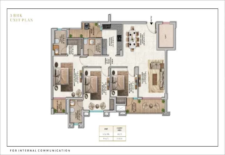 2 BHK floor plan
