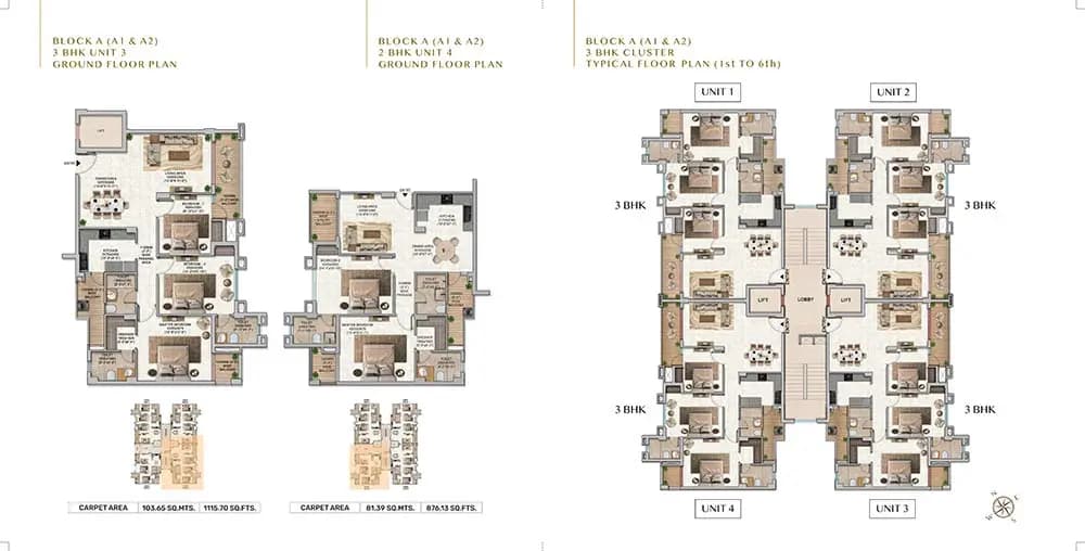 3 BHK floor plan